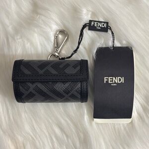 Fendi Calf Leather Black/Gray Doggie  Bag Case